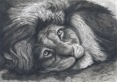 Мечтательный лев (портрет)