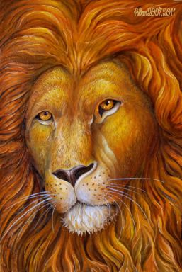 Портрет льва маслом